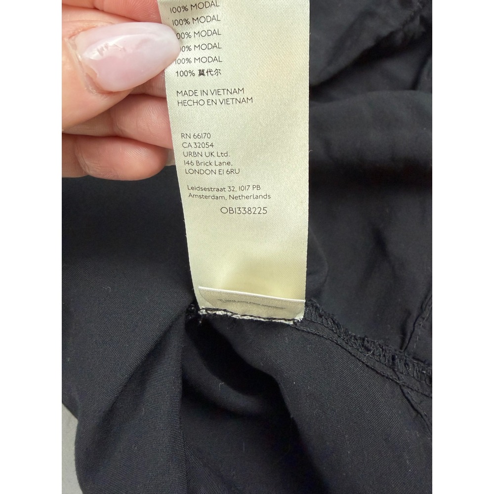 We The Free Black Collared Button Up Short Sleeve Oversized Shirt Extra Large‎ - Picture 11 of 11